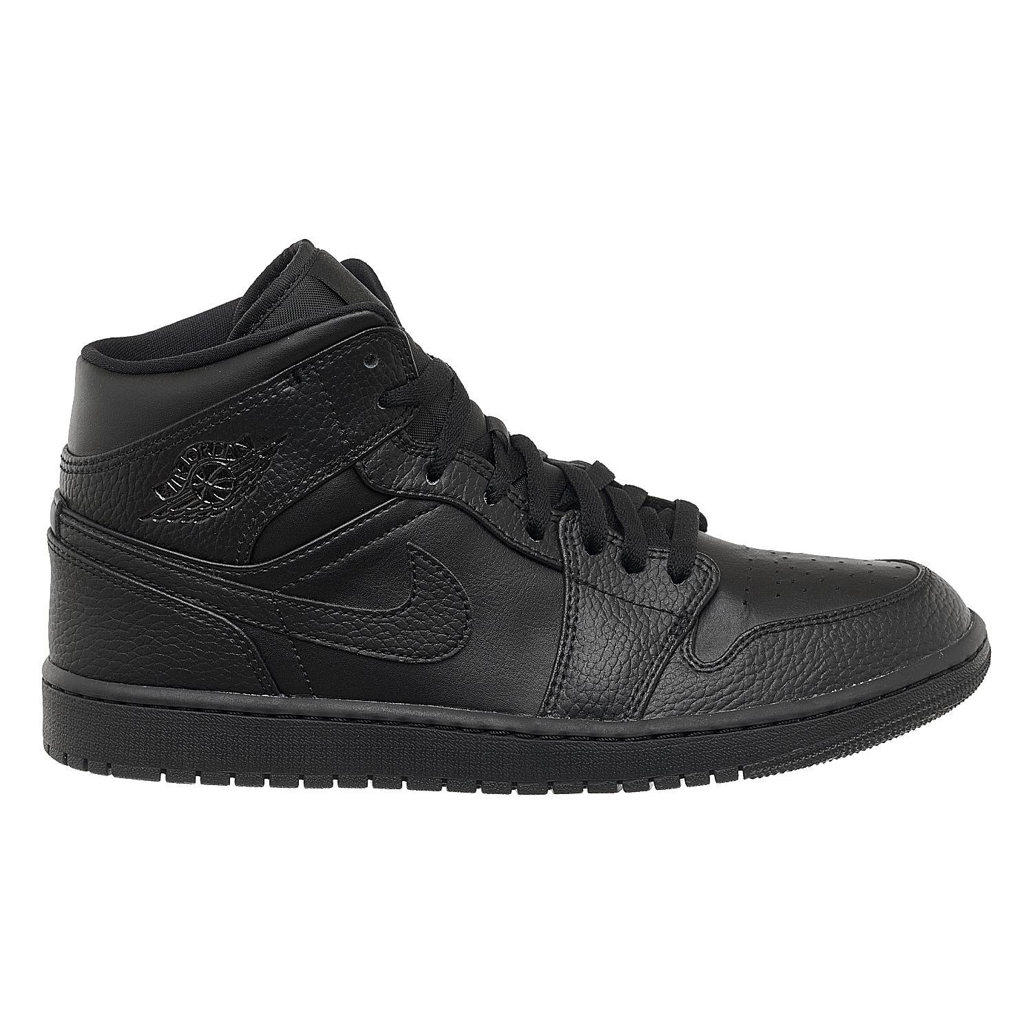 Кроссовки мужские Nike Jordan 1 Mid Triple Black (554724-091) - фото 2