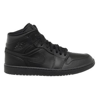 Фото Кроссовки мужские Nike Jordan 1 Mid Triple Black (554724-091)