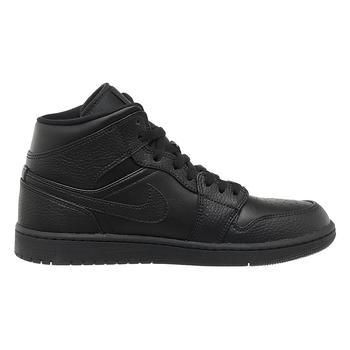 Фото Кроссовки мужские Nike Jordan 1 Mid Triple Black (554724-091)